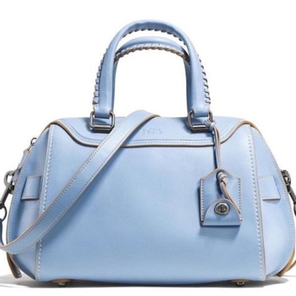 NWT Coach Ace Glove-tanned Leather Satchel 37212 Cornflower